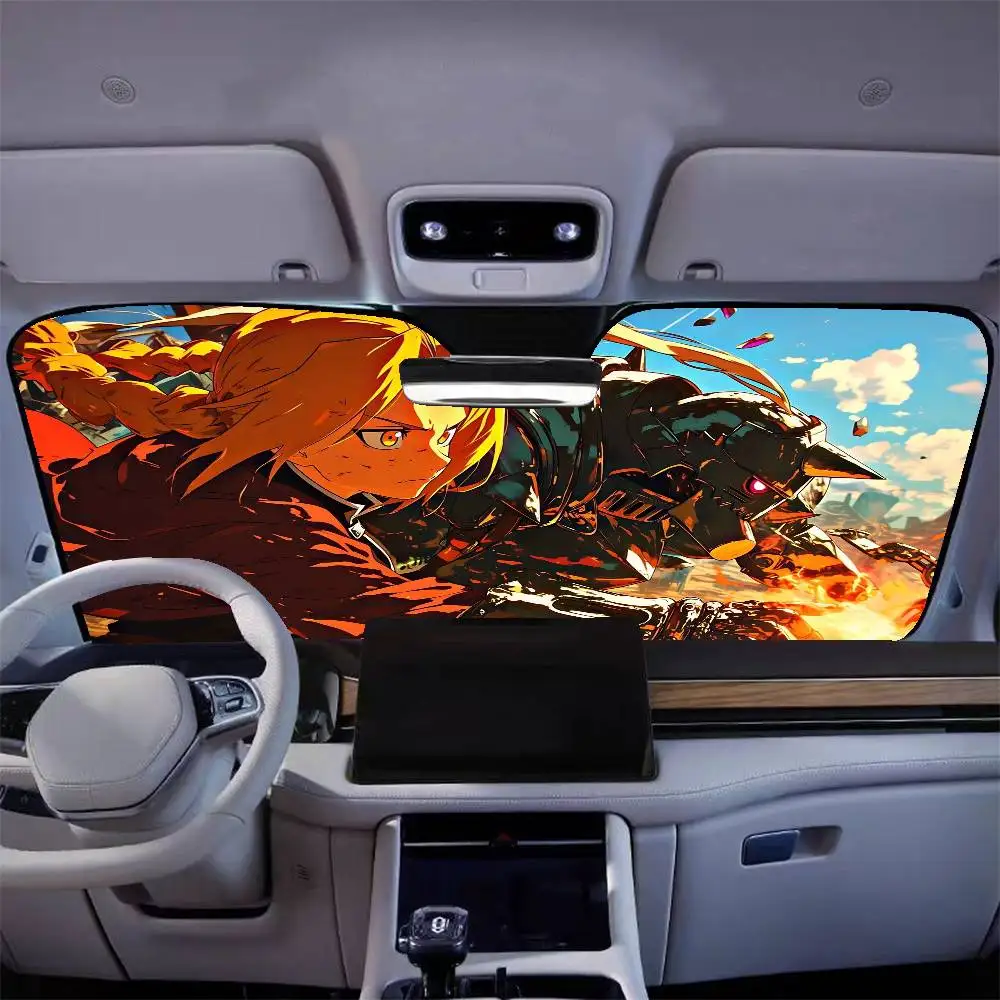 F-Fullmetal A-Alchemist Car SunShade Parasol Car Windshield Sun Shade UV Protection and Interior Cooler