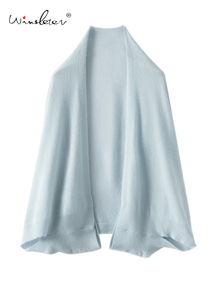 

Winsleter-Women 100%Cashmere Elegant Shawl, Outfit Sweater, Casual Warm Lazy Solid Knit Scarves, 2025 Autumn Winter New A58003CC