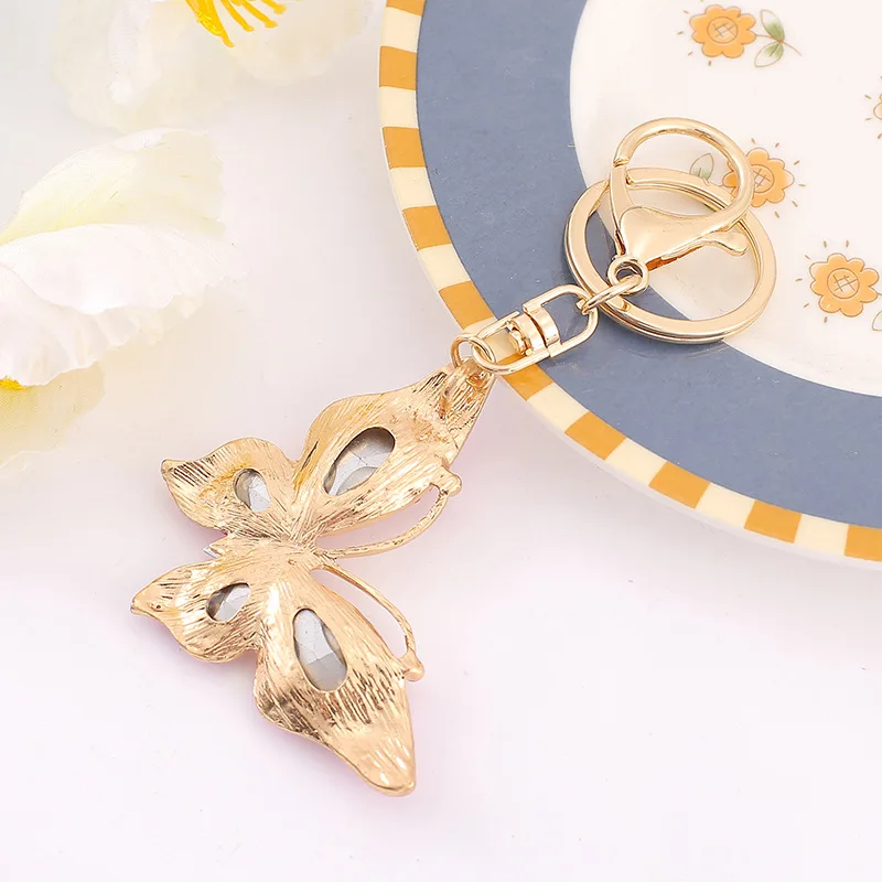 Animal Butterfly Full Rhinestone Key Chain Women Handbag Pendant Alloy Keyring Crystal Car Pendant Jewelry Key Accessories