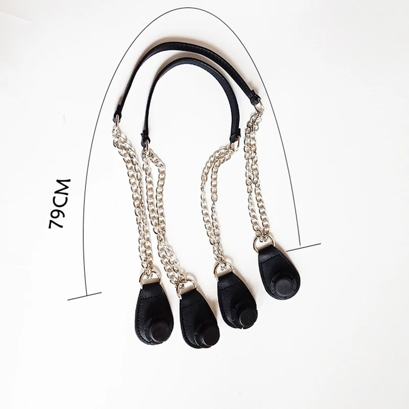 1 Pair New Obag Accessories Long Double Chain Handles For EVA O Bag Totes Women Shoulder Handbags Strap Handles For Handbag Hot