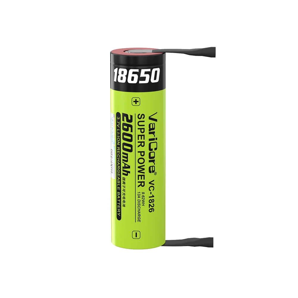 VariCore 18650 2600mAh 3.7V بطارية ليثيوم أيون قابلة للشحن لتقوم بها بنفسك ورقة النيكل للمصباح الأمامي ، بنك الطاقة المحمول