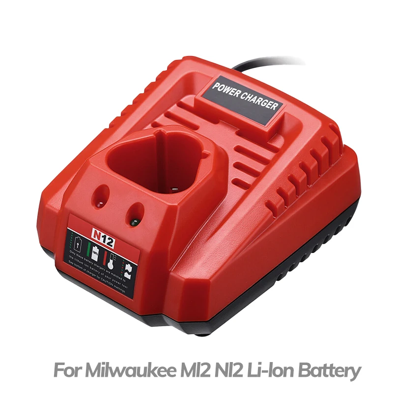 Battery Charger For Milwaukee M12 N12 Lithium-Ion Battery 3A fast charging Replacement 48-11-2401 48-11-2402 C12B C12BX