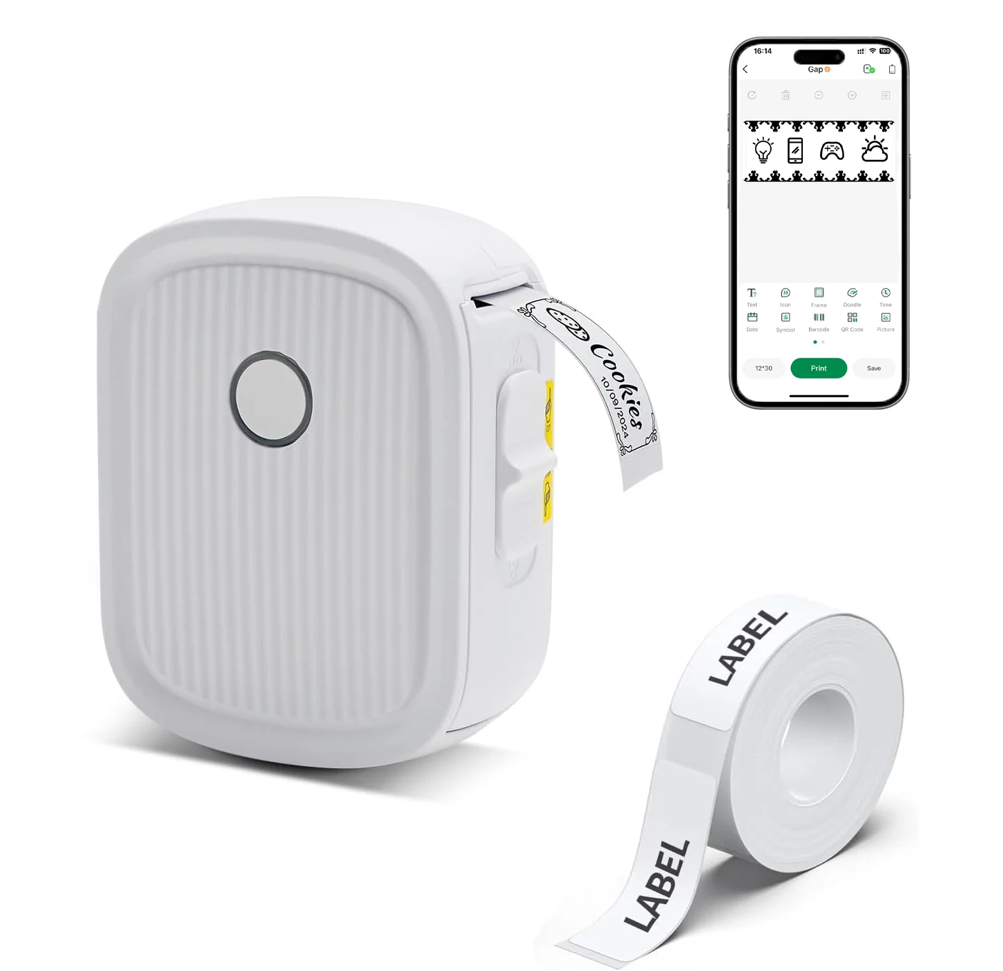 

Принтер этикеток Bluetooth, мини-карманный принтер, термопринтер для изготовления этикеток, беспроводной портативный принтер без резака для подарка, DIY, кабинет, кухня