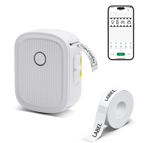 Bluetooth Label Printer Mini Pocket Printer Thermal Label Maker Wireless No Cutter Portable Printer for Gift DIY Study Kitchen