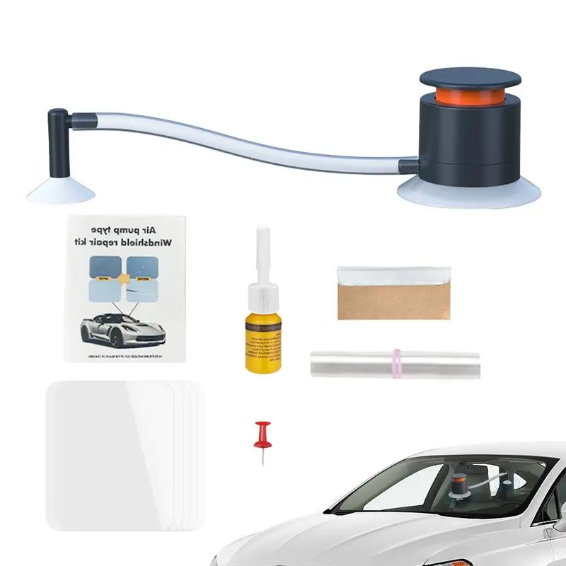 Windshield Repair Kit Deep Repair Portable Glass Restorer With Silicone Tube Restoration Supplies With Exhaust Pump