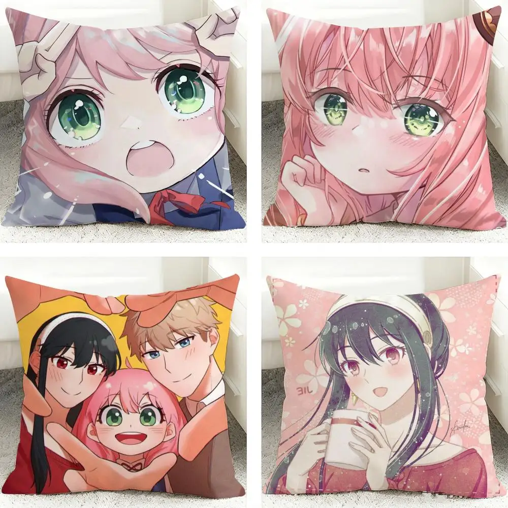 Anime S-Spy x Family Cushion Cover Soft Short Plush Pillow Case Cushion Cover for Living Room Sofa Decor