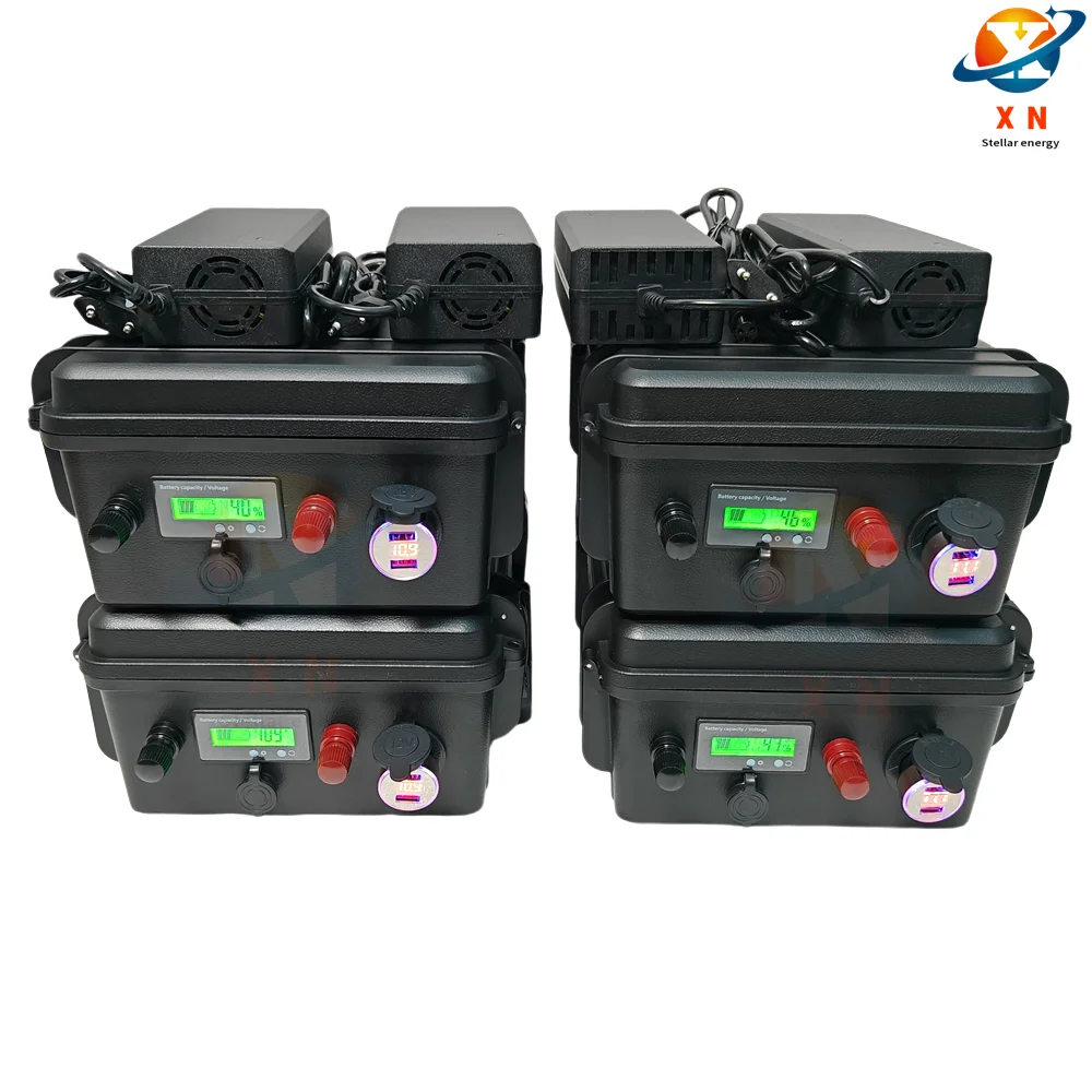 Rechargeable 12V 60Ah 80Ah 120Ah 150ah 180ah 200ah Lithium Ion Battery for Trolling Motor Boat Propeller+10A Charger