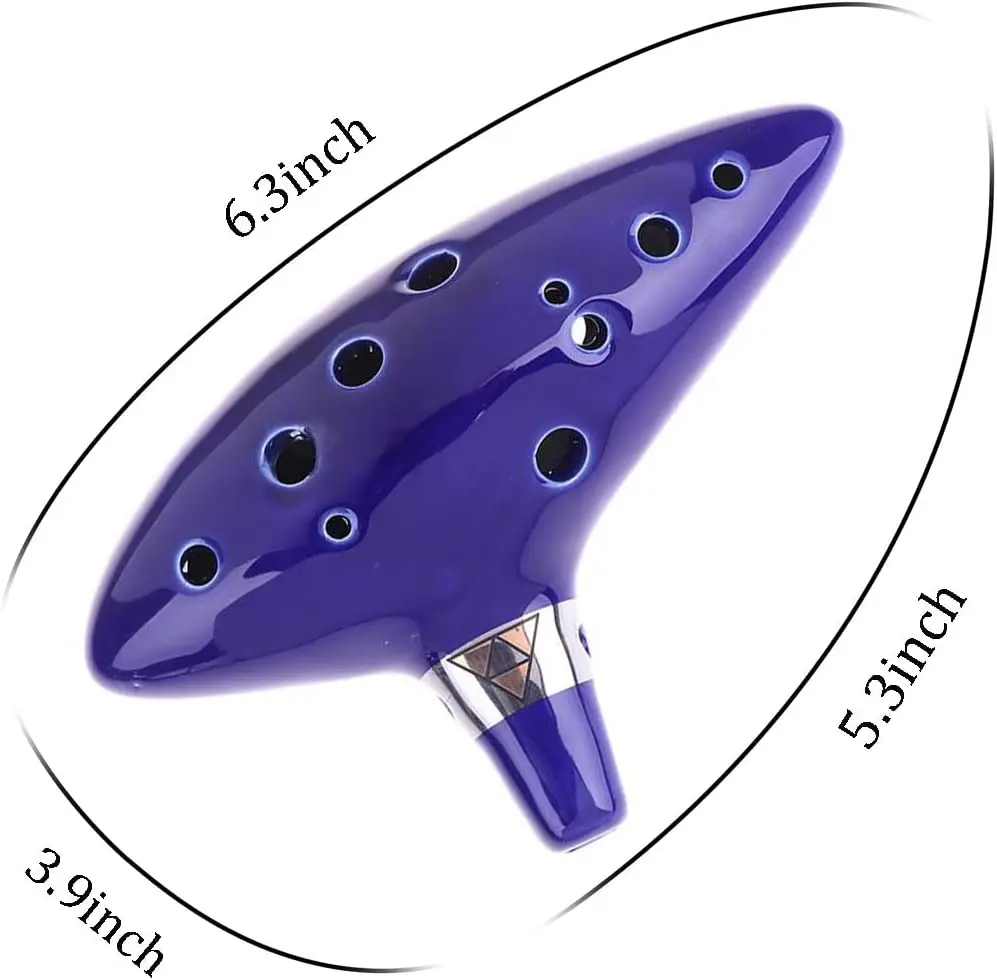 오카리나 12 홀 톤 알토 C 노래 책 디스플레이 스탠드, 목 코드 보호 가방, 어린이 초보자 젤다 팬 선물