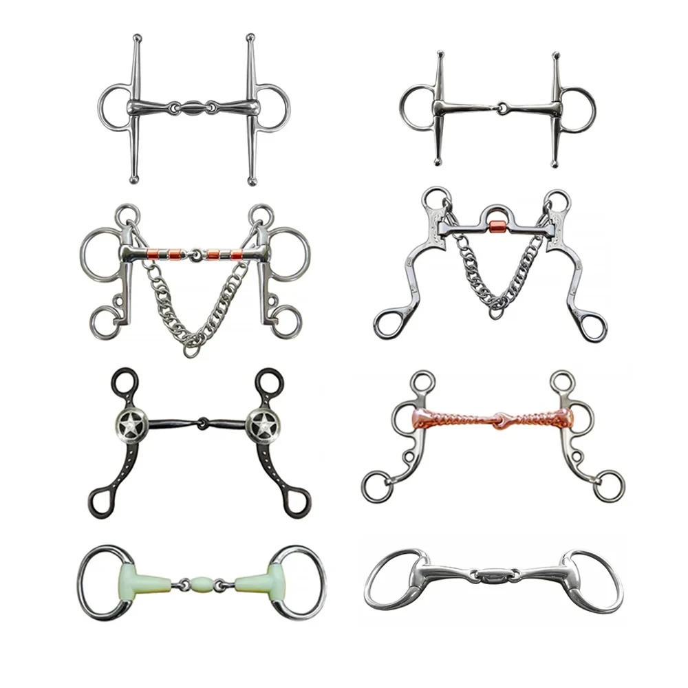 

Stainless Steel Horse Bit Copper Mouth for Horse Training Mouth Length Professional Horse Equipment for Horse Snaffle Bit