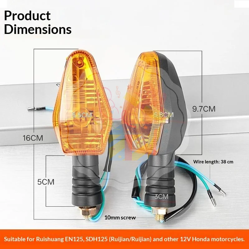 Motorcycle 12V Amber Blinker Turn Signal Light 1/2Pcs Indicator Lamp for F650GS Off Road Motorbike Use