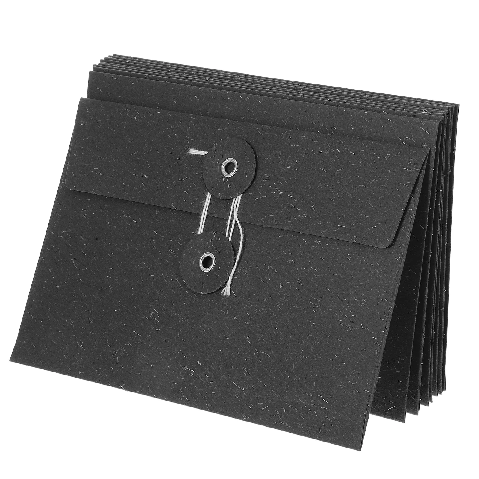 

10 Pcs Vintage Envelopes Thick Paper Invitations Greeting Cards Party Accessories Carbon Black Elegant Foldable
