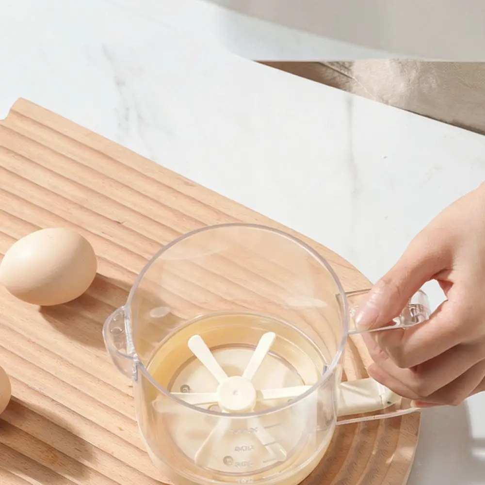 Manual Egg Beater Multifunctional Mixing Cup Hand Held Cream Mixer Kitchen Baking Tool Baby Food Processor Green Beige
