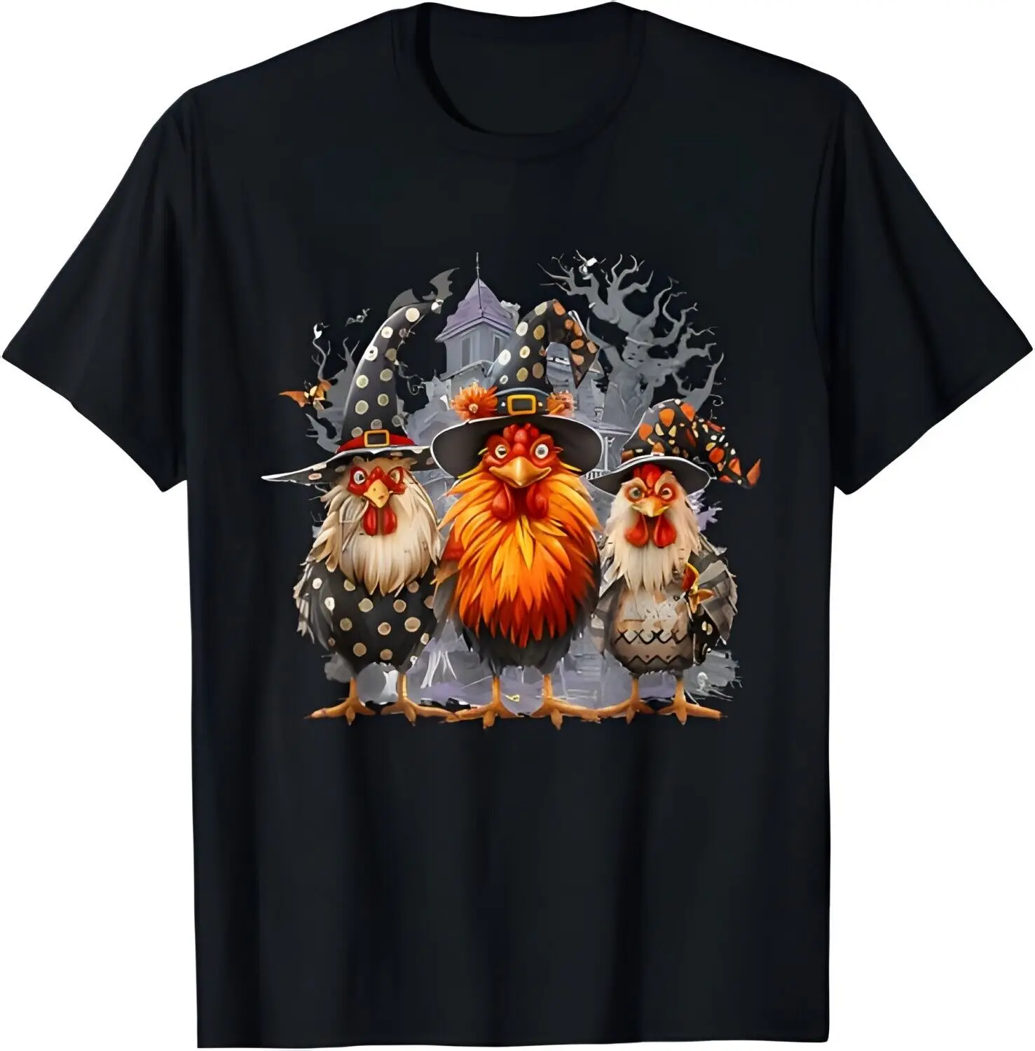 

Funny Chicken Halloween Costume Spooky Season Chickens Witch T-Shirt