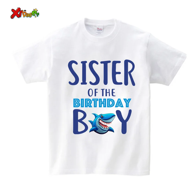 Family Shirts Matching birthday boy Clothing Family Outfits Shark T Shirt Kids Party Custom Name TShirt Clothes Family Look 10th