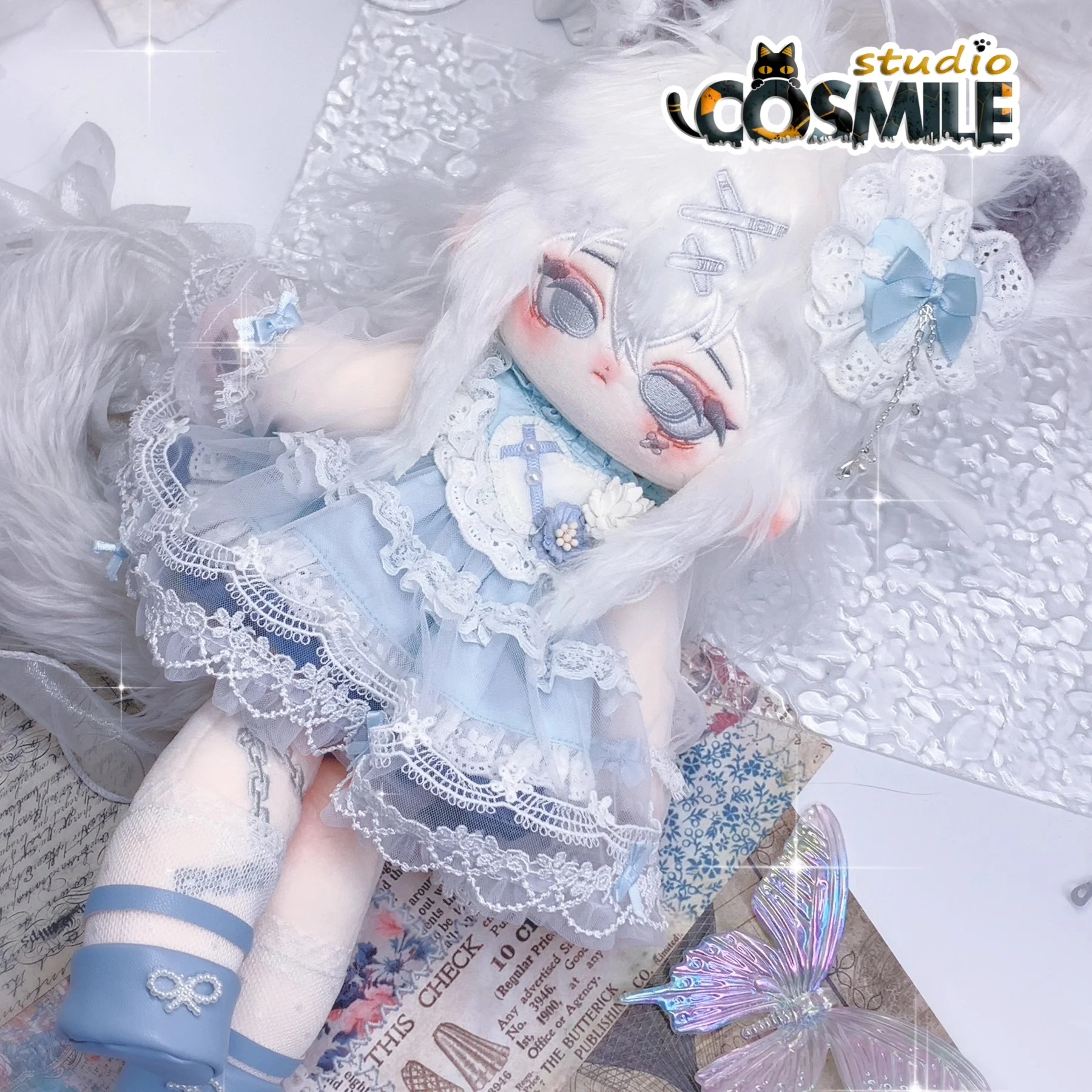 케이팝 스타 아이돌 소녀 로리타 아쿠아 블루 프린세스 드레스 스커트 패션 드레스 지라이 케이 30cm 플러시 인형 액세서리 인형 옷 KN