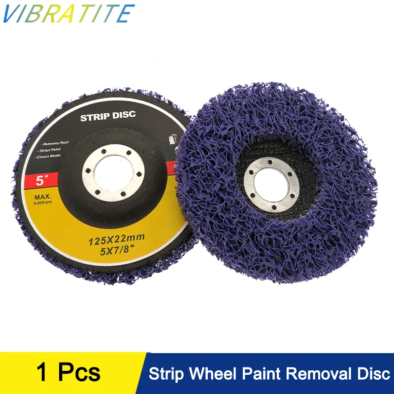 5 Inch Strip Wheel Paint Removal Disc 125mm 1 Pcs Poly Abrasive Wheel Paint Rust Clean Tool for Weld Surface Finishing