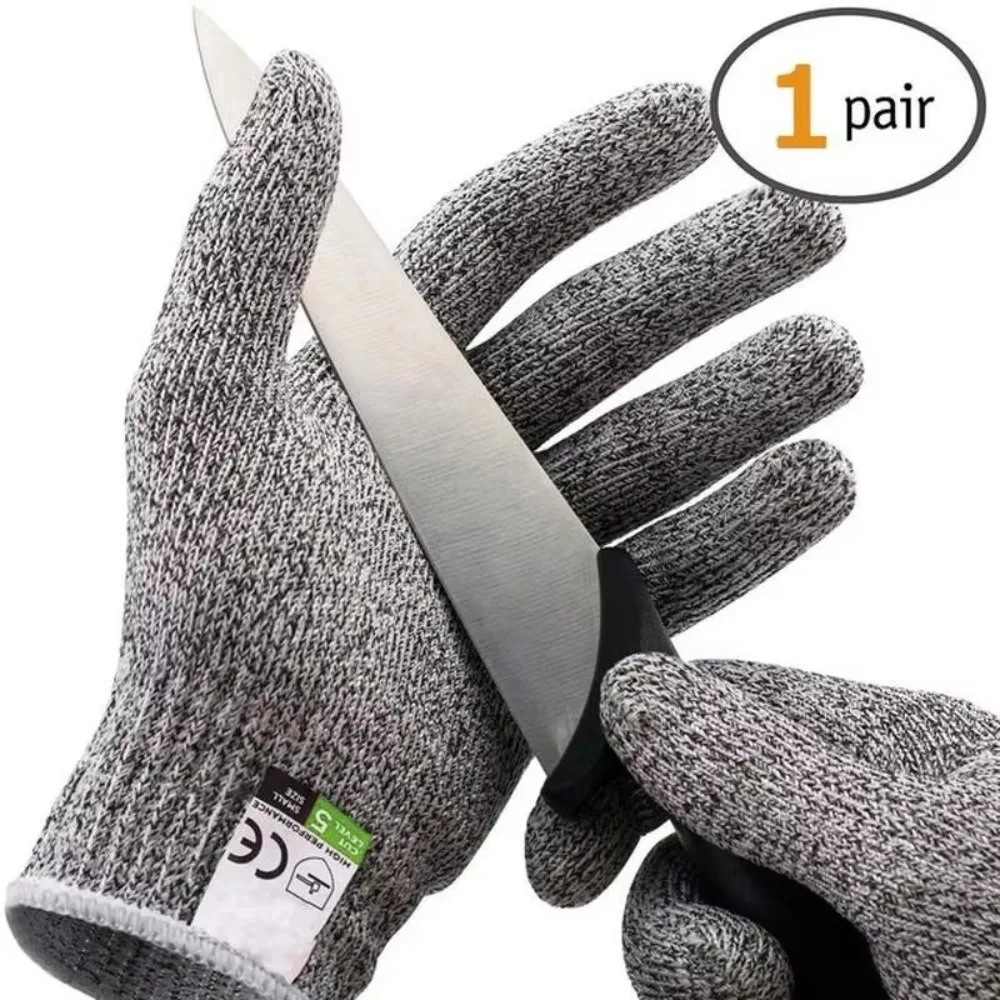 Level 5 Cut Proof Stab Resistant Wire Metal Gloves for Kitchen Butcher Oyster Shucking Fish Gardening - Safety Gloves