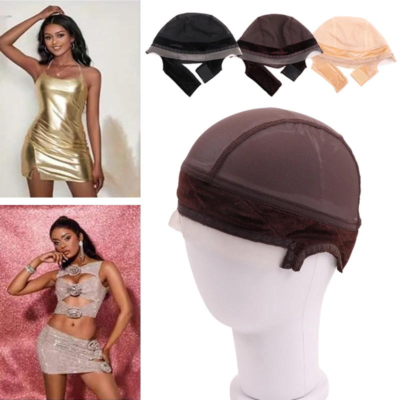 Yajukai Lace Edge Wig Grip Cap With Silicone Band For Glueless Wig Breathable Wig Cap With Ear-Cutouts To Protect Your Scalp