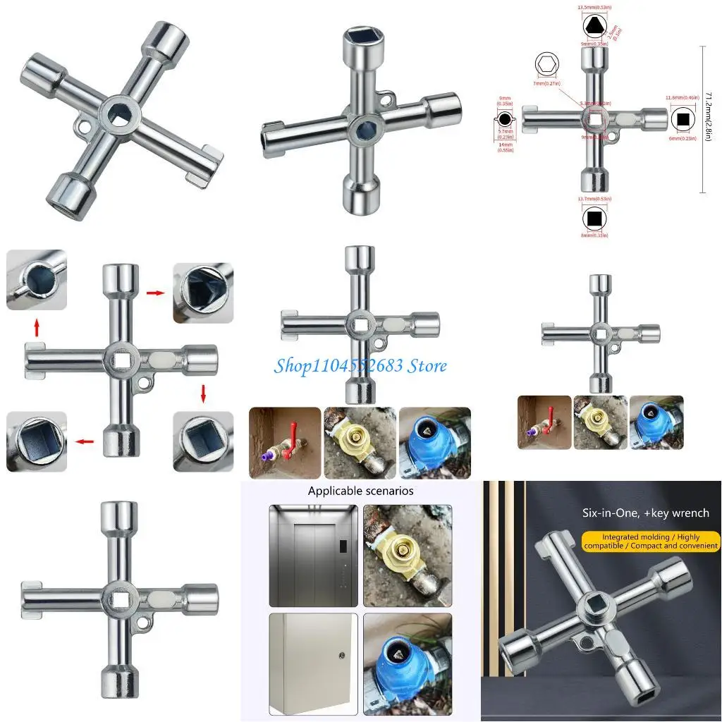 

Y6GD Universal Zinc Alloy Crossing Wrench For Elevator Maintenance Plumbing Fixtures Repair