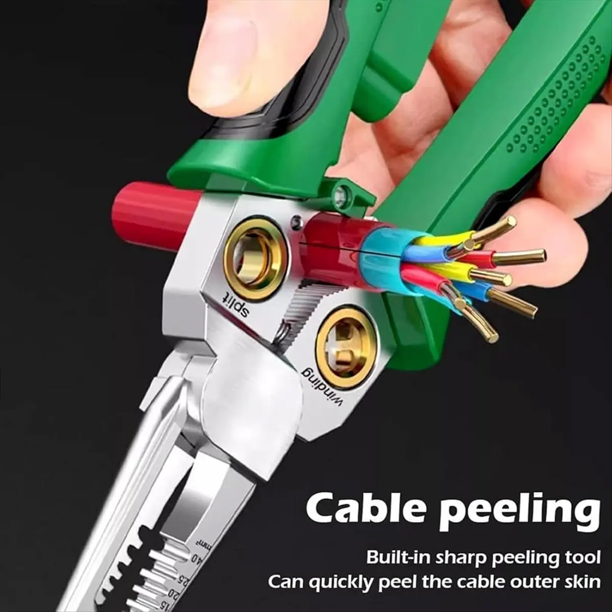 AB06 Wire Stripper Tool Pinzas Electricista with Voltage Tester Stripping Tool Cable Stripper Cutter Crimper for Cutting A