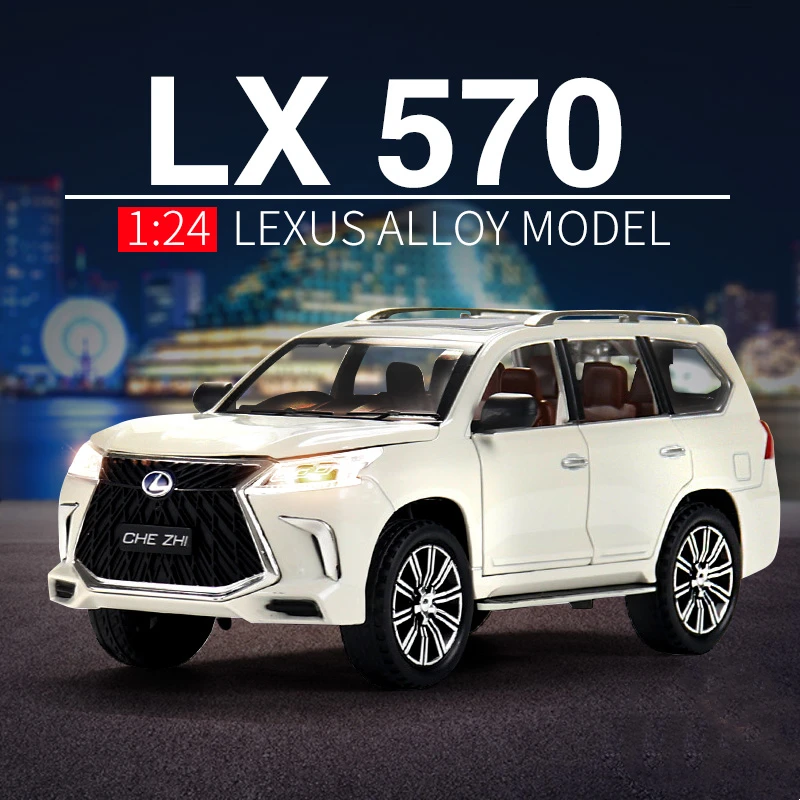 

1:24 модель автомобиля LEXUS LX570 SUV из сплава, металлическая Игрушечная модель автомобиля, модель высокой модели со звуком и искусственными драгоценностями, коллекционная игрушка в подарок