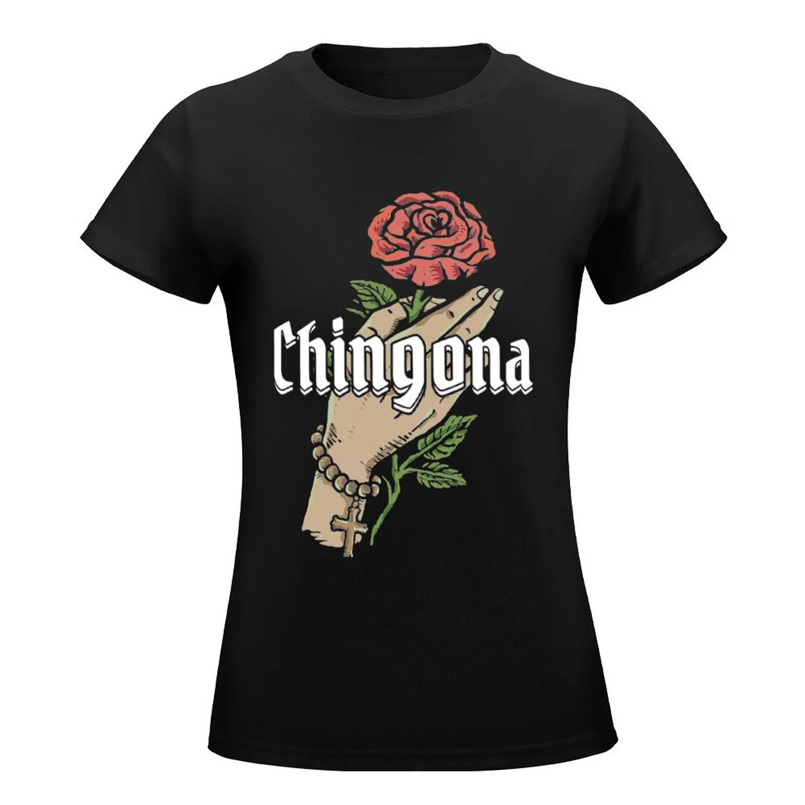 Chingona T-Shirt vintage Aesthetic clothing oversized workout shirts for Women