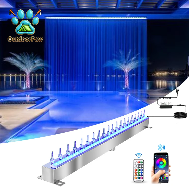 SS304 string water curtain light hotel/villa/hall garden wall decoration multifunctional artificial waterfall fountain