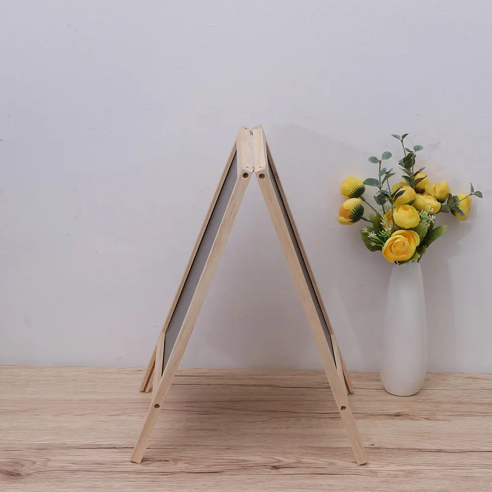 

Wooden Stand Blackboard Double-Sided Chalkboard for Bar Counter Decoration Message Board Easel Design Easy Wipe Natural Wood