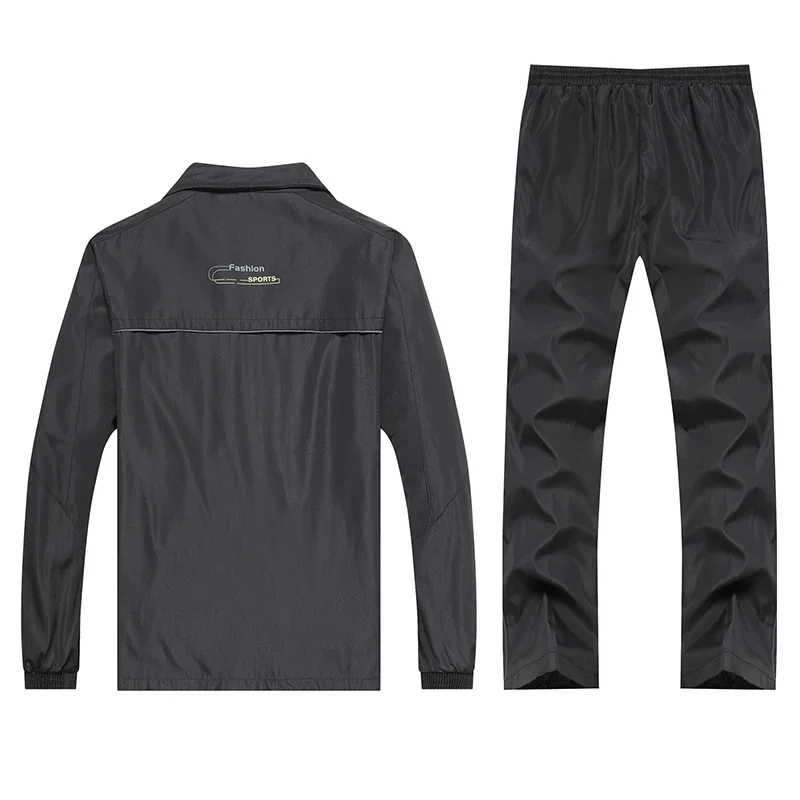Men's Sportswear Suit Spring Autumn  2 Piece Sets Sporting Suit Jacket+Pant Male Casual Tracksuit  Asian Size L-5XL