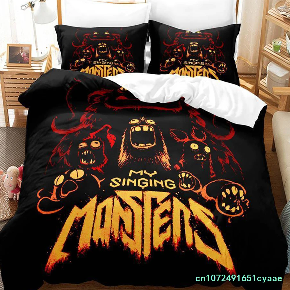 Game My Singing Monsters Bedding Set Single Twin Full Queen King Size Bed Set Adult Kid Bedroom Duvet Cover Sets Home Textiles 6