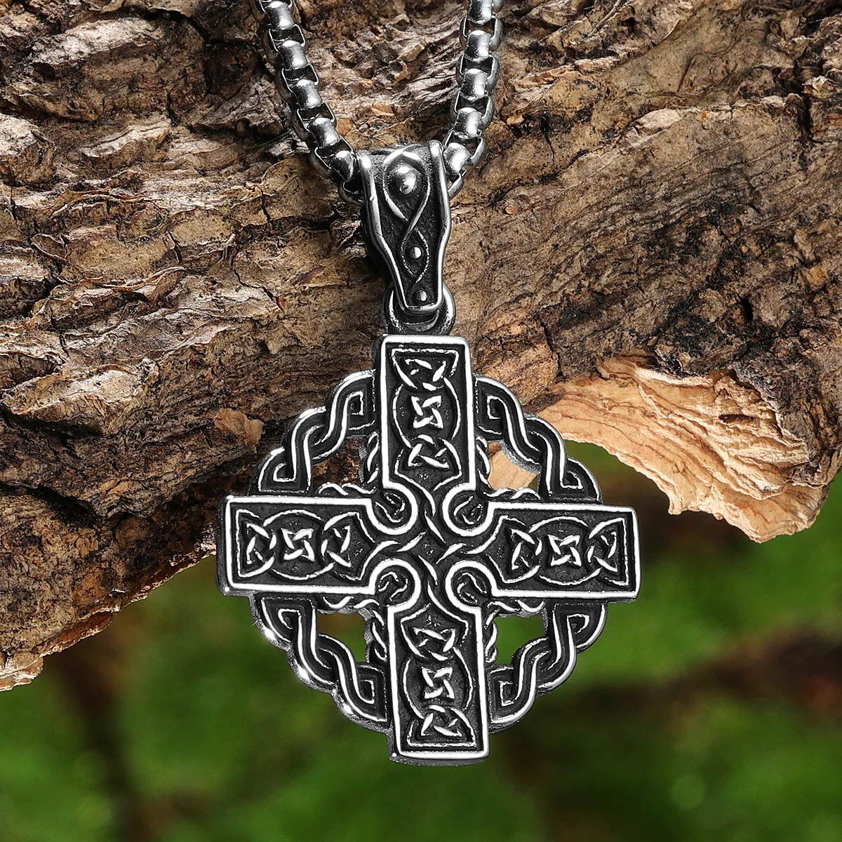 Viking Celtice Knot Cross Men Necklaces Pendant Stainless Steel Jewelry For Male Women Punk Hip Hop Accessories Gifts Wholesale