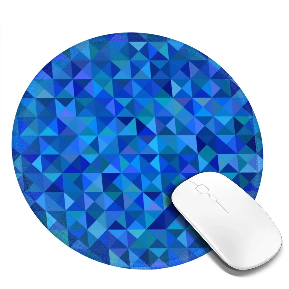 Blue Abstract Geometry Mouse Pad Bright Shapes Print Design Rubber Mousepad For Laptop PC MacBook Comfort Simple Mouse Mats