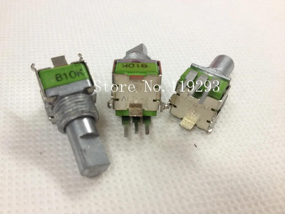 [BELLA]Taiwan imported ALPHA alpha RK09 Precision Potentiometer B10K B20K B50K Single curved foot shaft length 15MM--10PCS/LOT