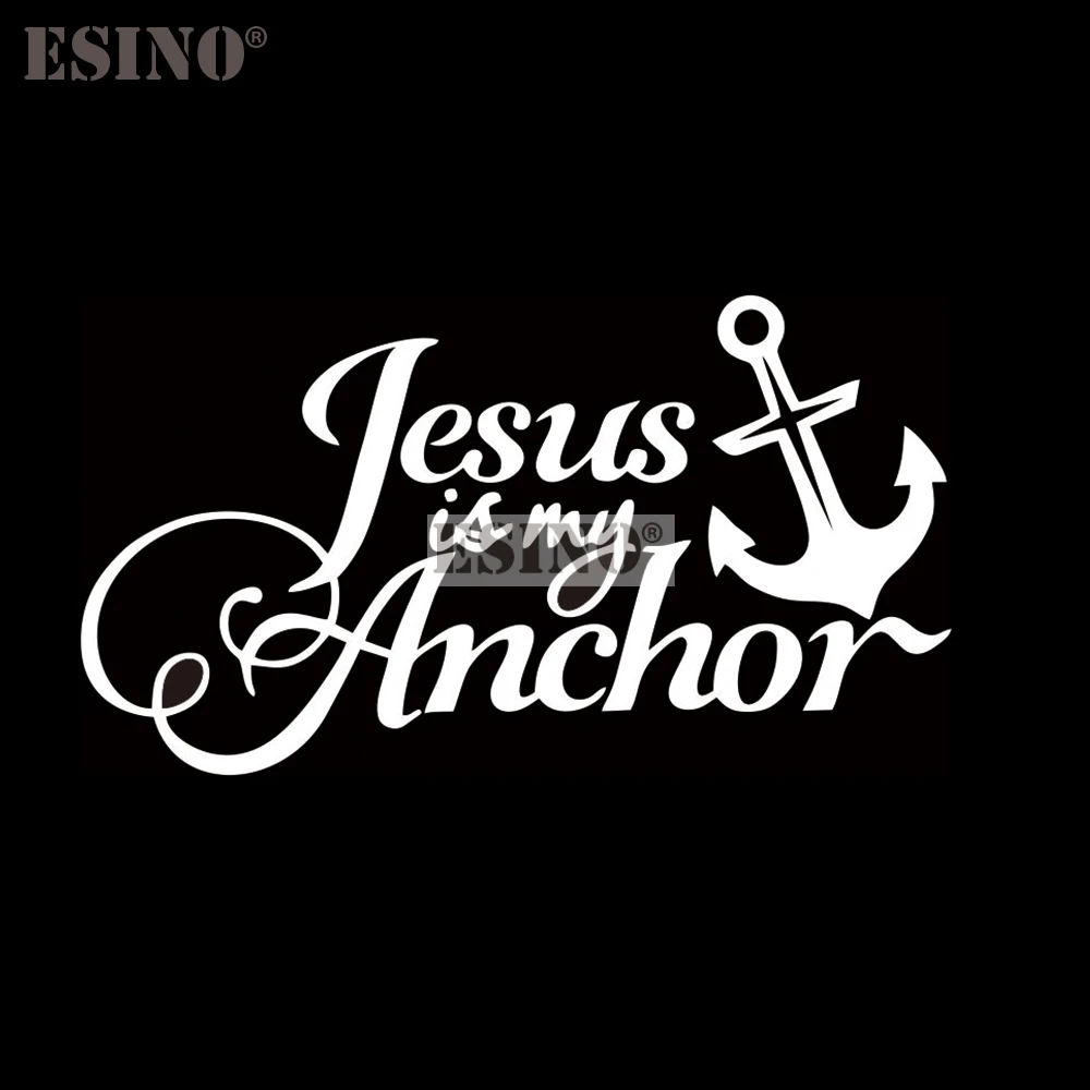 Car Styling Jesus is My Anchor Creative Auto Decal Cartoon Sticker PVC 3D Carving Bumper Body Decal Pattern Vinyl