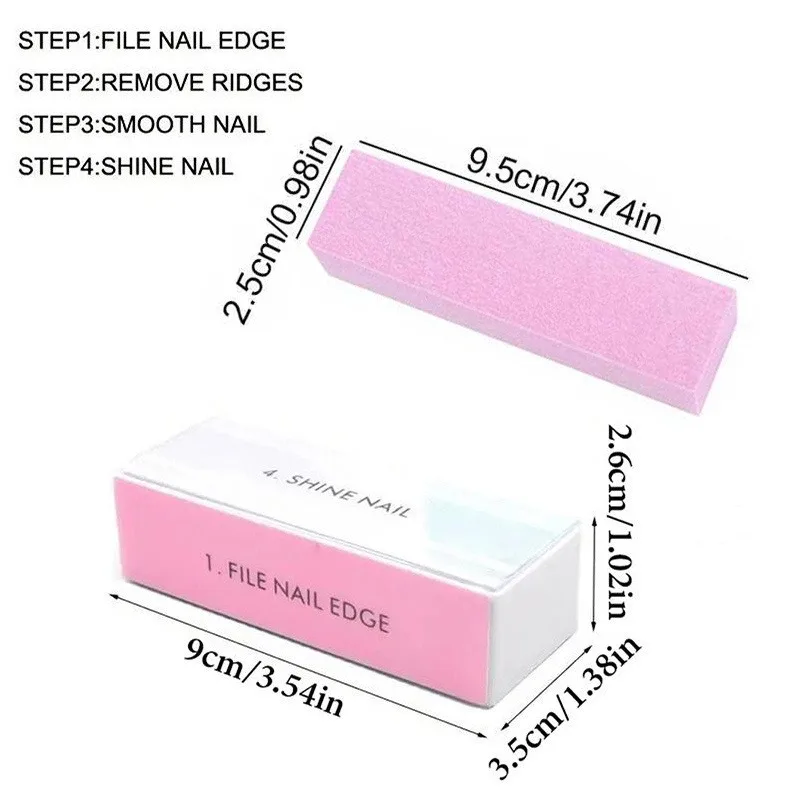 10 Piezas/Lote Arte de Uñas Limas Profesionales de 100/180 Granos Esponja Bloque Pulidor Pincel Kit de Tijeras de Uñas con Corta Cutículas Empujadores Manic 4