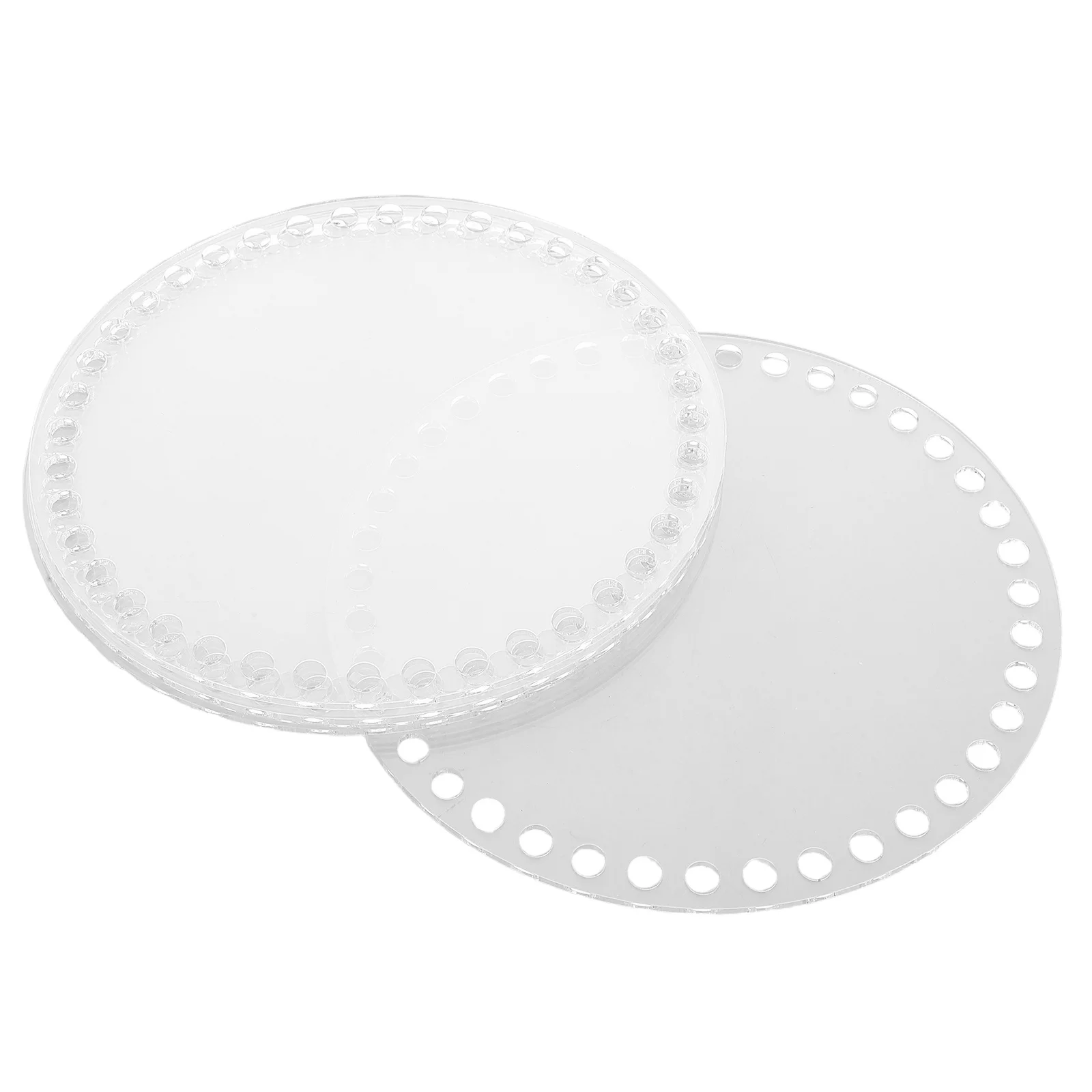 

5pcs Acrylic Transparent Sheet Thick Clear Diy Craft Base For Crochet Knitting Bag Bottom Pad Weaving Board Unfinished Round