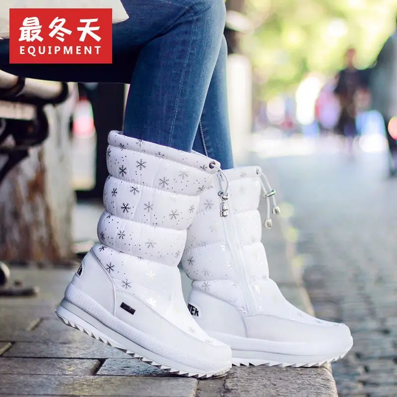 Women Snow Boots Platform Winter Boots Thick Plush Waterproof Non-slip Boots Women Winter Shoes Warm Fur Botas mujer WSX701