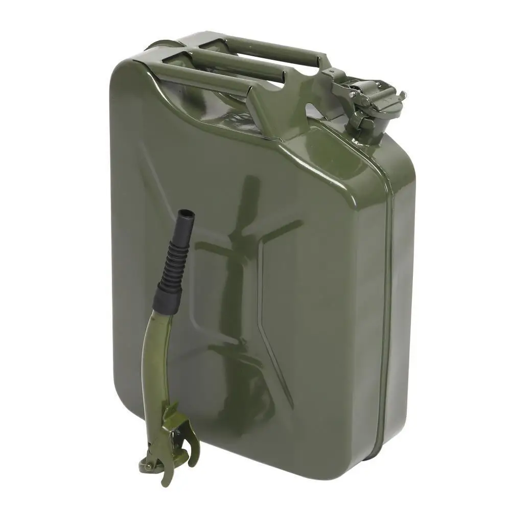 Bidon de Carburant Durable de 5 Gallons, en Acier Précieux, Style Militaire, Stockage de 20L