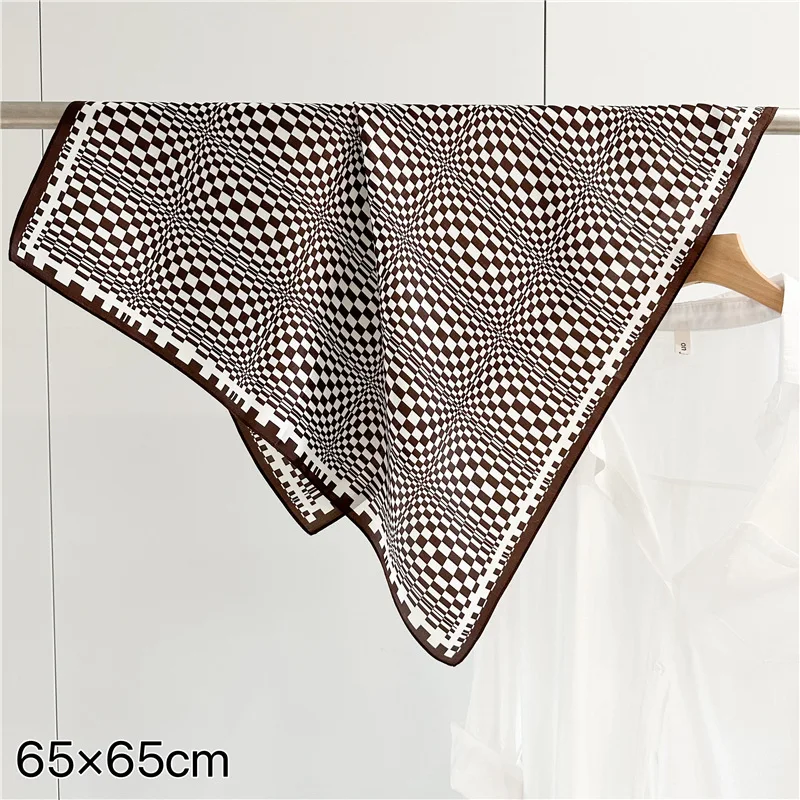 

2025 Simple Plaid 12 Mmi Silk Scarf Shawl For Women Spring/Summer Fashion Versatile 100% Mulberry Silk Scarf Summer Bag Scarfs