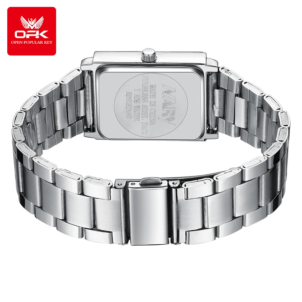 OPK 6029 Casual steel strip rectangular dial men\'s quartz watch