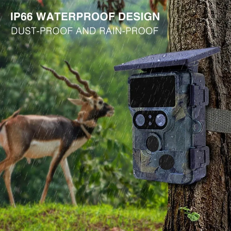 60MP فخ APP واي فاي عدسة مزدوجة طاقة البطارية الشمسية 0.3S سرعة في الهواء الطلق 65ft نطاق الكشف 4K كاميرا تعقب الصيد البرية #6