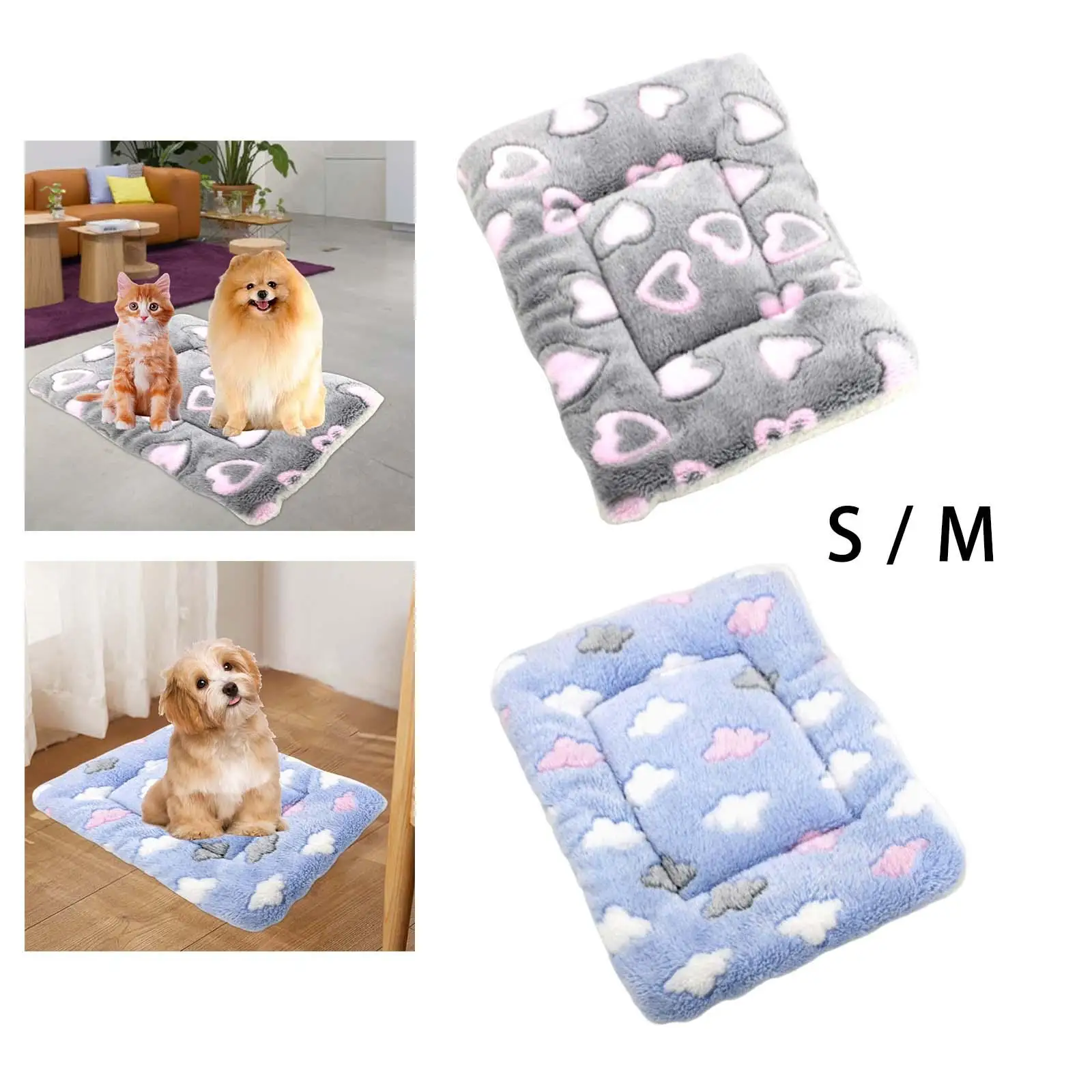 Dog Bed Mat Washable Kitten Cushion Fleece Pet Sleeping Bed Mats Cat Bed Mats for Rabbit Sleeping Puppy Kitten Cats Small Dogs