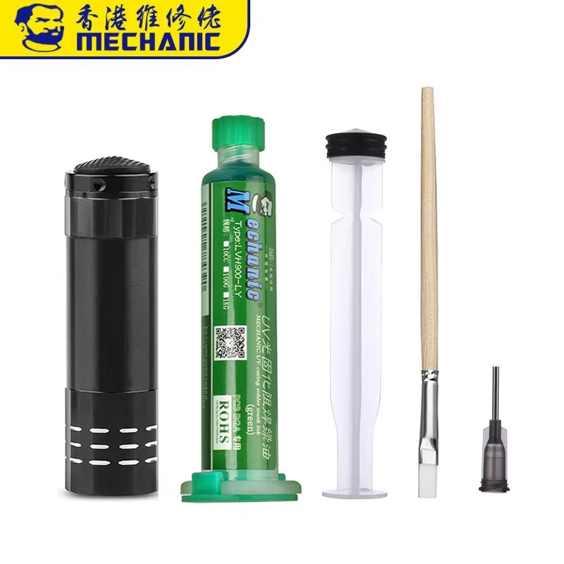 MECHANIC PCB Grüne UV-Lichtempfindliche Maskenfarben-Set Härtbare Löt-BGA-Grüne-Öl-Leiterplatten-Lötpaste-Flussmittel – Detail 1