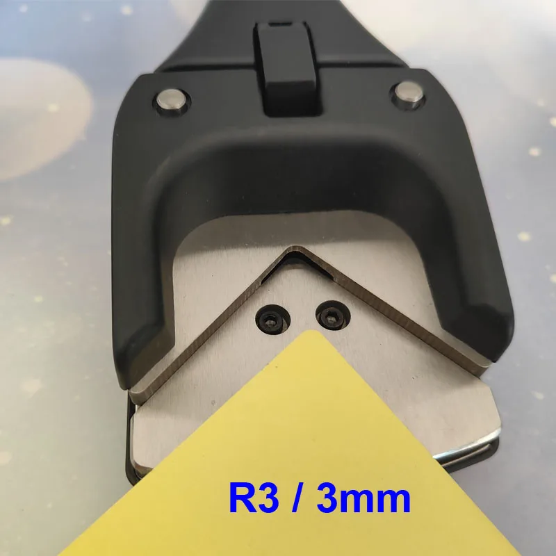 1 قطعة المقص الثقيلة R3 R5 R10 ثقب الزاوية لكمة شارة كبيرة فتحة مستديرة القاطع ل بطاقة PVC علامة ورق طباعة الصور آلة قطع #2