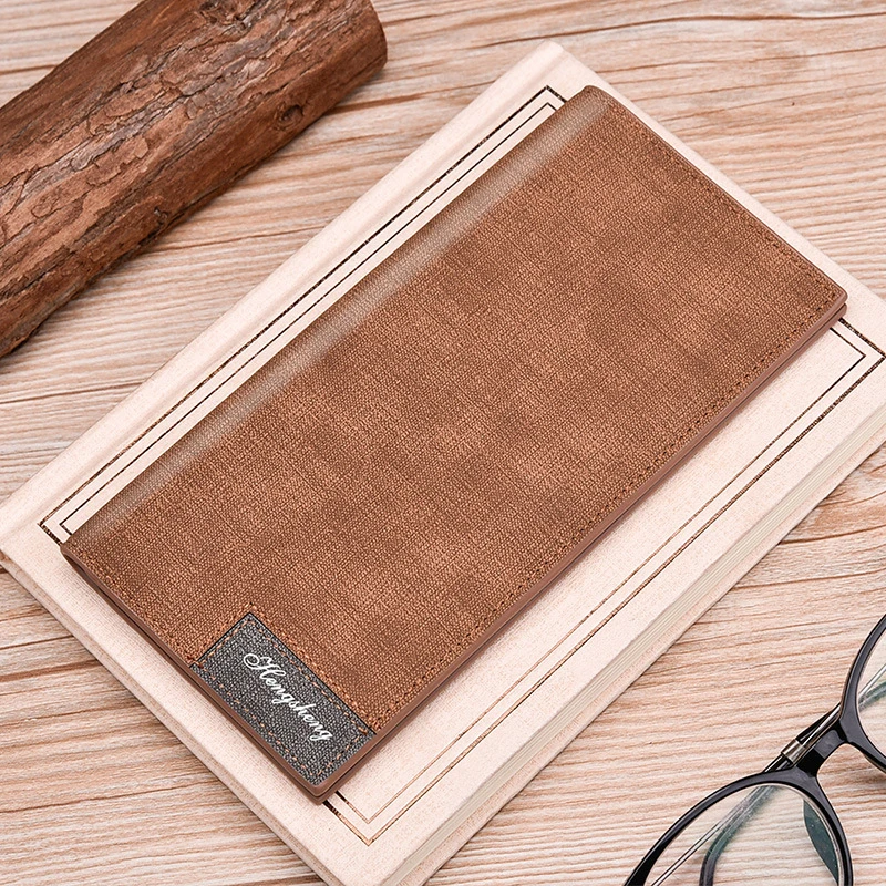 

Минималистичный мужской кошелек из искусственной кожи в стиле ретро, двойной ультратонкий кошелек для монет, черный, синий, серый, кофейный, с несколькими карманами для мужчин и женщин