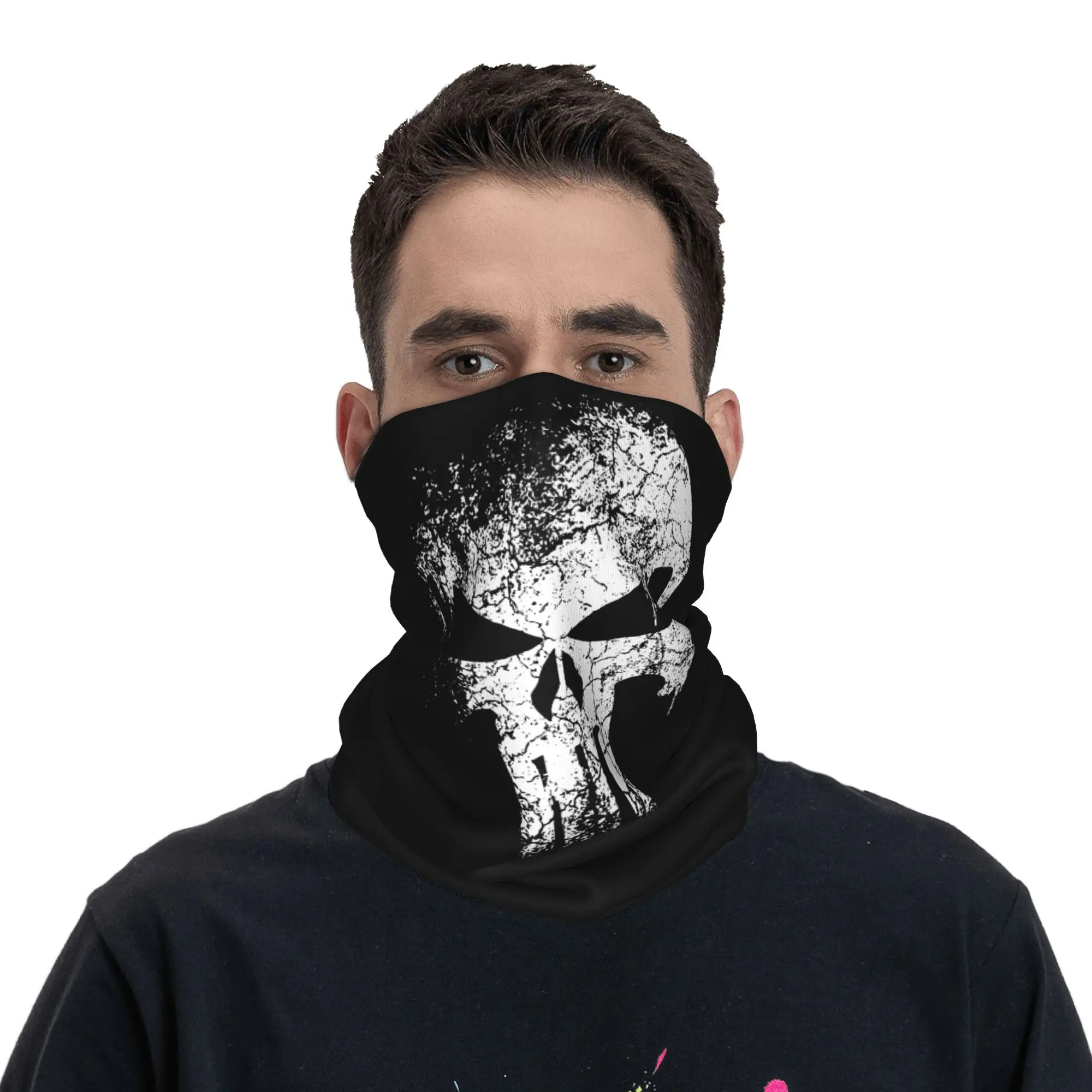 Punishers Skull Bandana Neck Cover Printed  Magic Scarf Multi-use Headband Riding Unisex Adult Winter