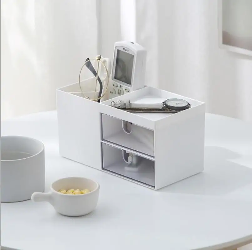 Boîte à crayons en plastique transparente, multifonction, bureau, école