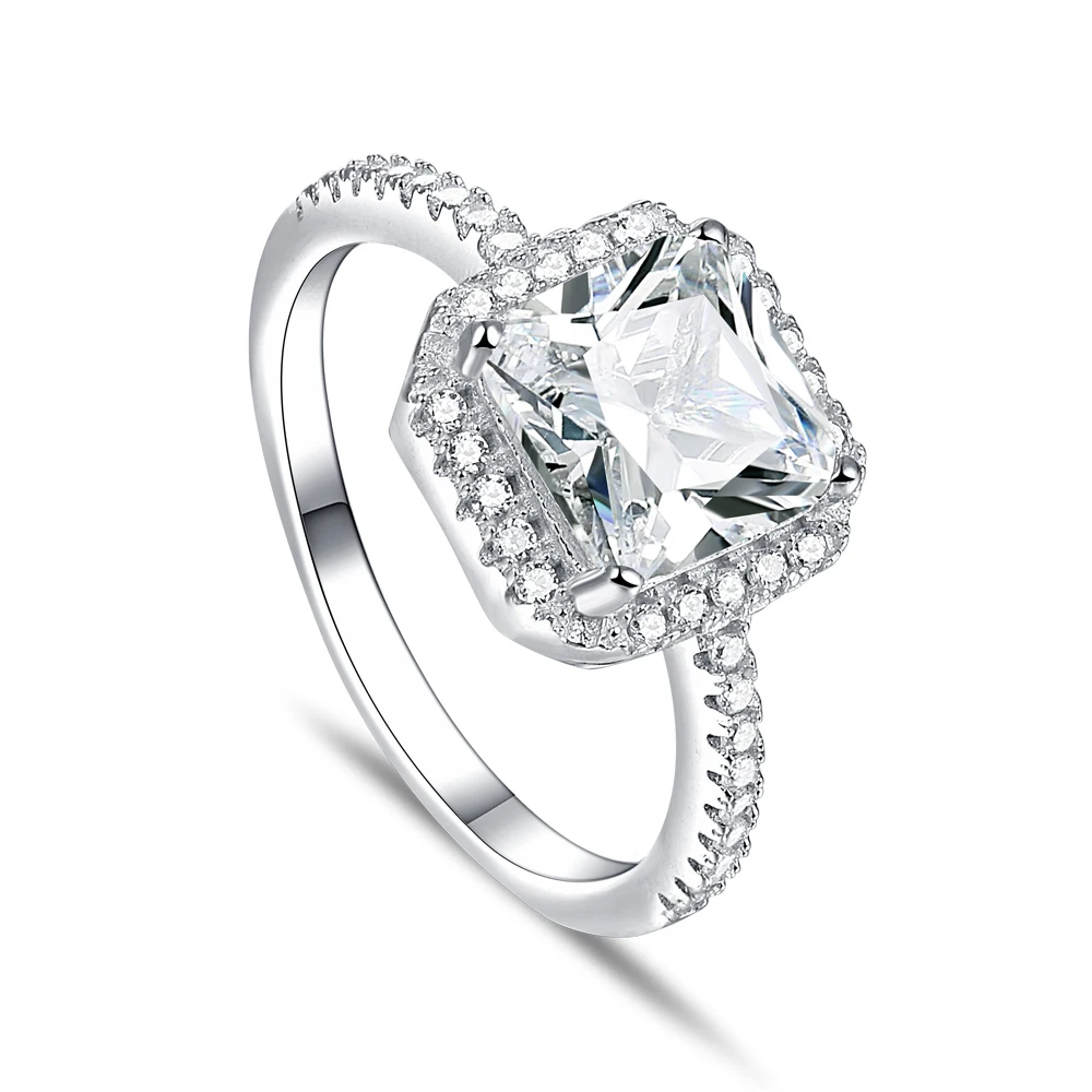 

Sun Star Manufacturer Direct Sale 925 Silver Jewelry Ring Clear Big CZ Diamond Women Sterling Silver Engagement Ring