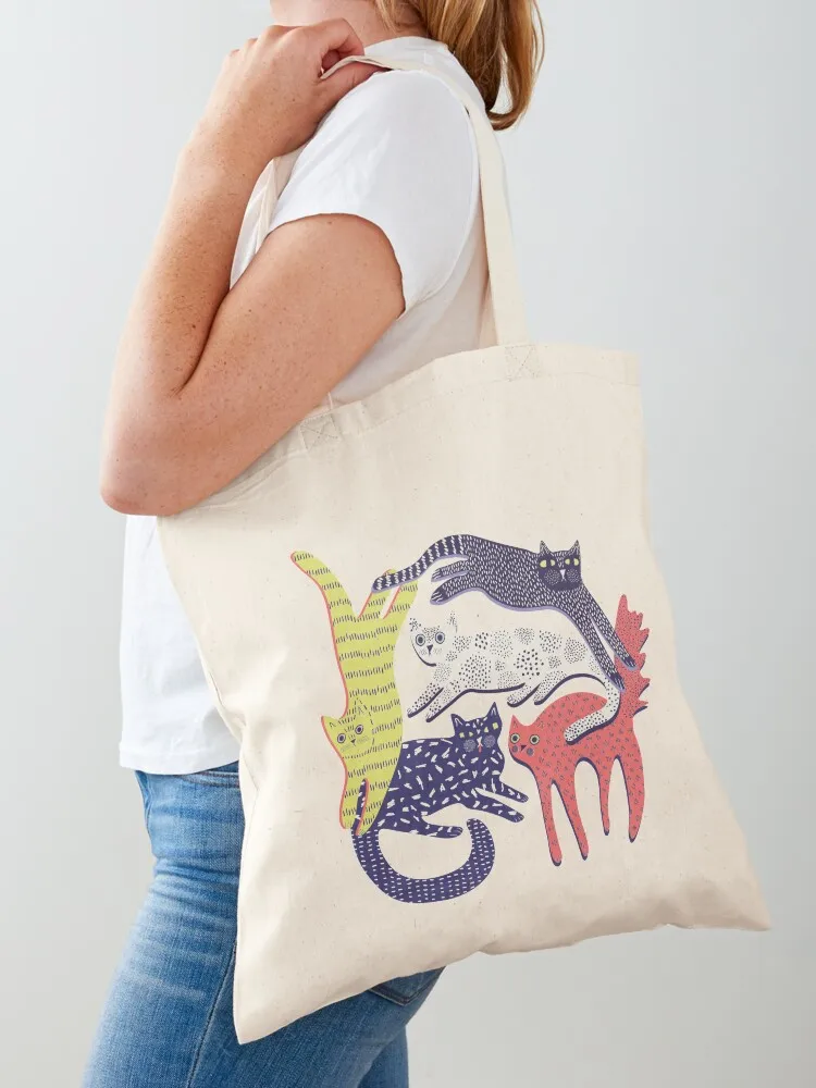 

Cat Stack Tote Bag Custom bag Large bags for women custom bags Canvas bag for women