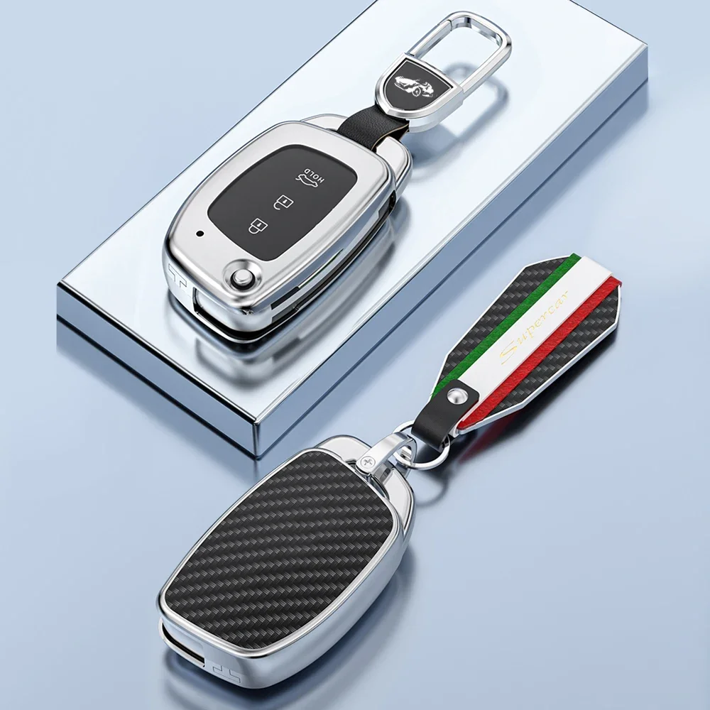

For Hyundai ELANTRA Sonata ix35 TUCSON Verna MISTRA Carbon fiber texture key case car remote control protective case